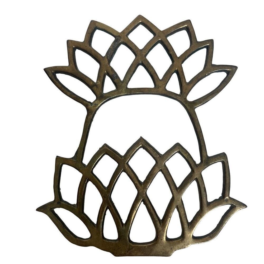 Vintage Brass Newport Pineapple Trivet 7 inch Mid Century Decor
